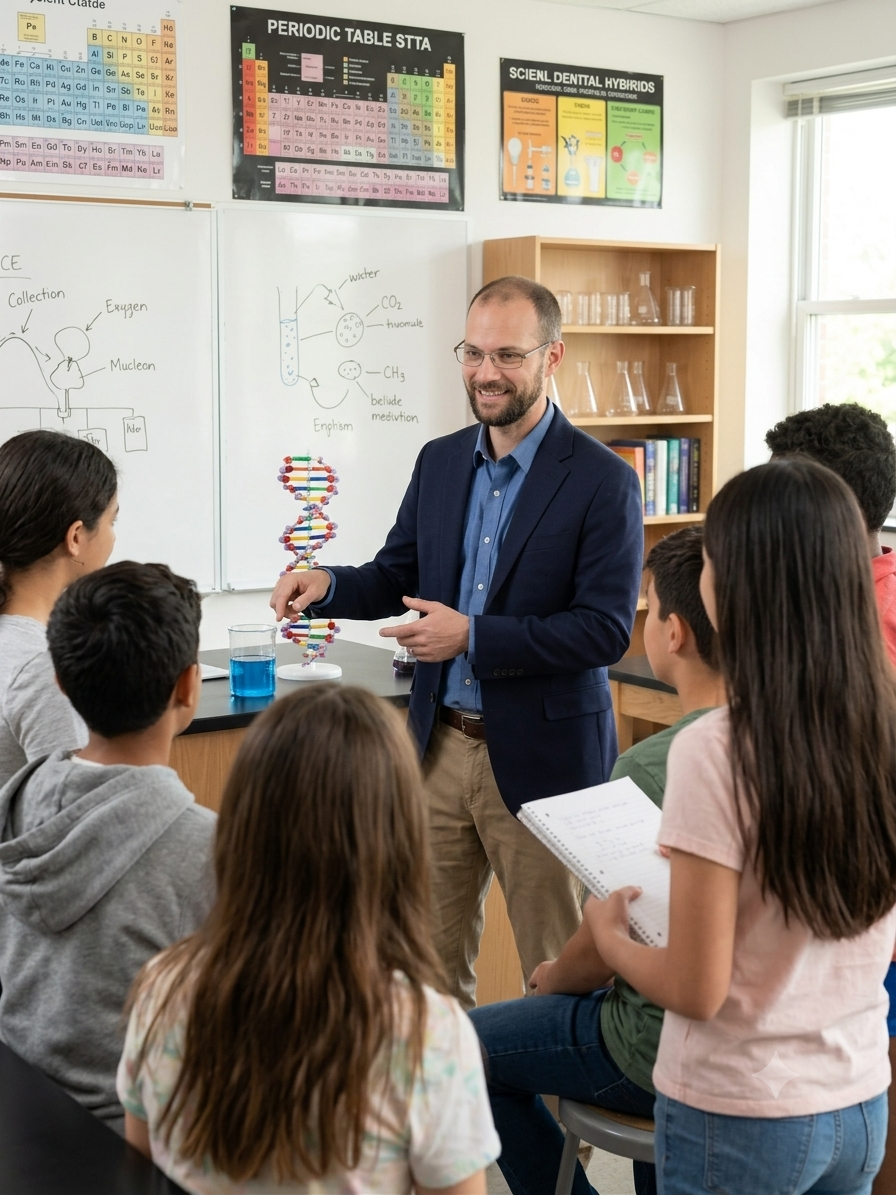 Michael Shade teaching a middle school science class